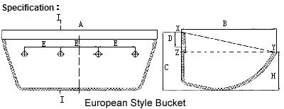 split bucket bottomless bucket european style bucket